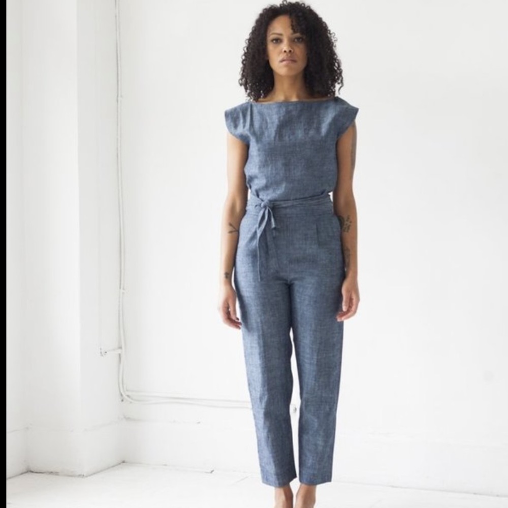 Ozma Matador Skinny Romper in Chambray